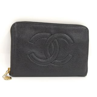 シャネル(CHANEL)のCHANEL ラウンドファスナー 長財布 がま口 ココマーク キャビアスキン(財布)