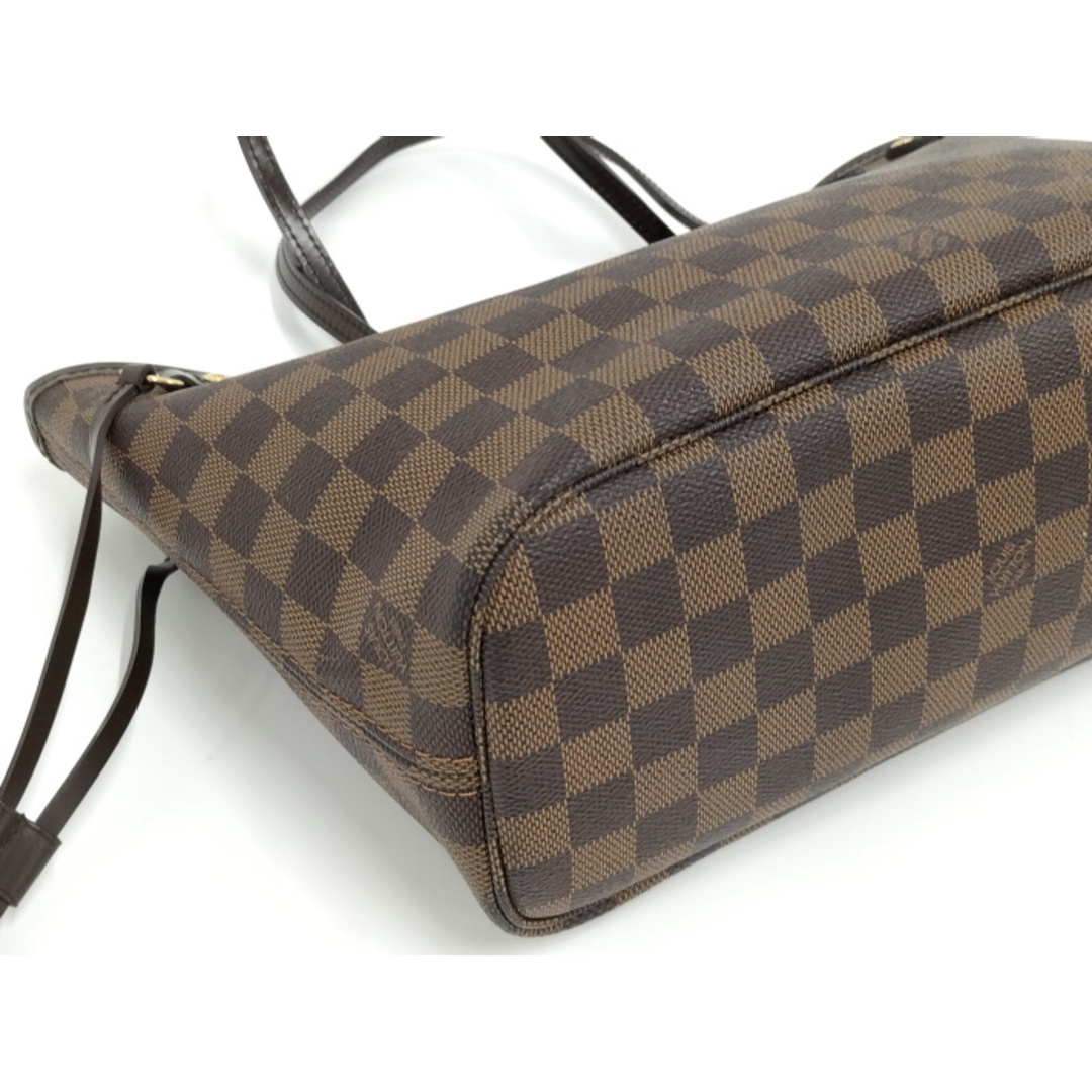 ファスナーポケット×1製造番号LOUIS VUITTON ネヴァーフルPM トートバッグ ダミエ エベヌ