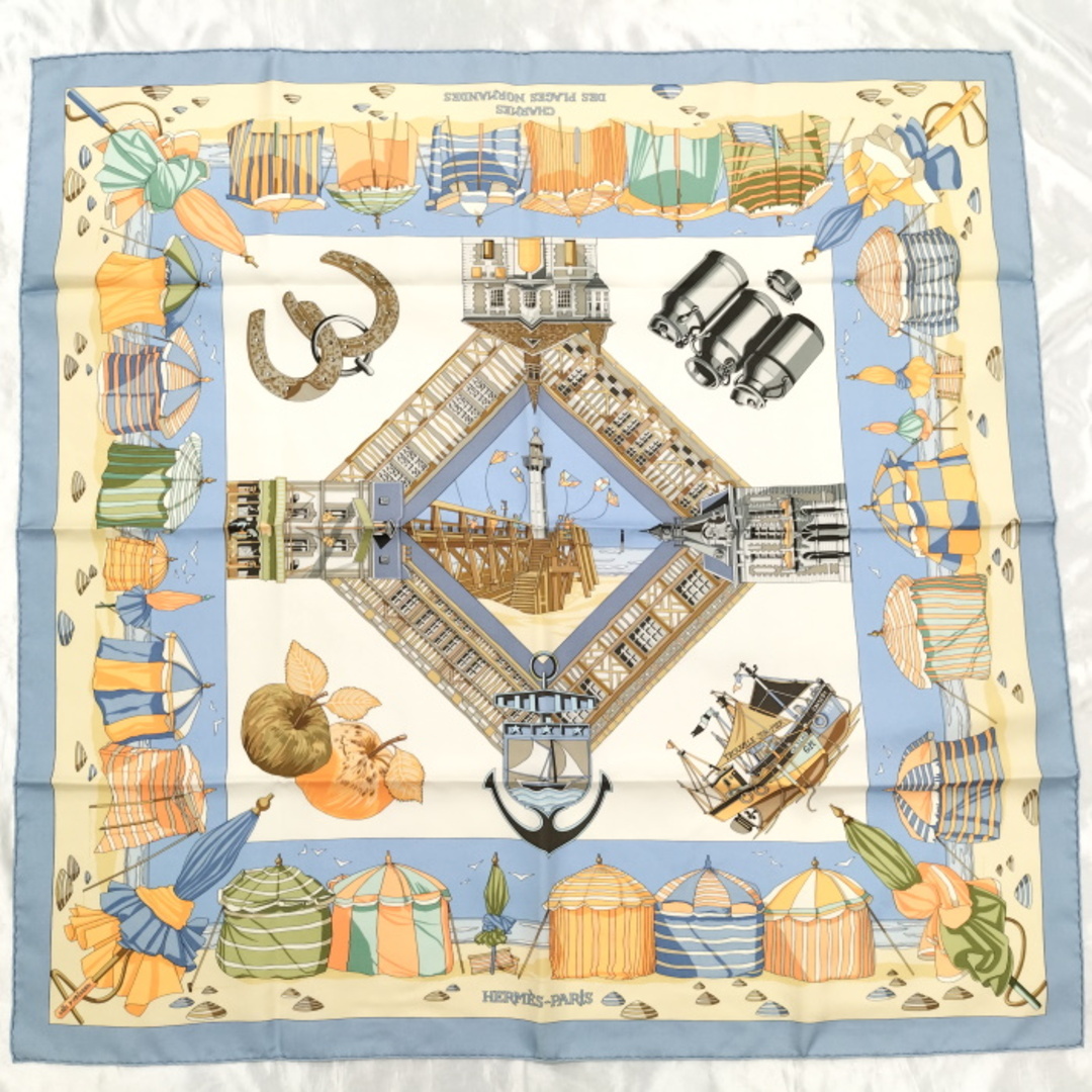 Hermes - HERMES カレ90 スカーフ ノルマンディ海岸の魅力 CHARMES DES