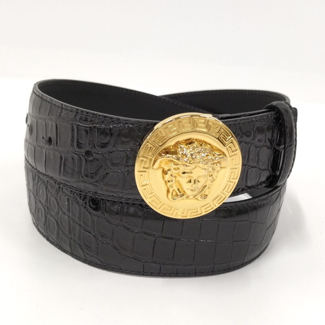 お礼や感謝伝えるプチギフト VERSACE レザーベルト メデューサ パテントレザー ヴェルサーチ 革ベルトの通販 ヴェルサーチ ブラック 84点  ゴールド 84点 ファッション小物