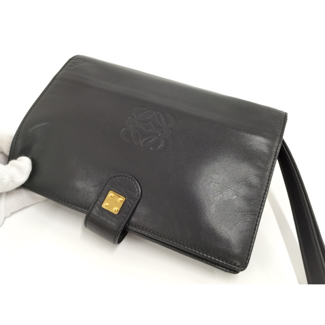 LOEWE(ロエベ)のLOEWE セカンドバッグ クラッチバッグ アナグラム レザー ブラック メンズのバッグ(セカンドバッグ/クラッチバッグ)の商品写真