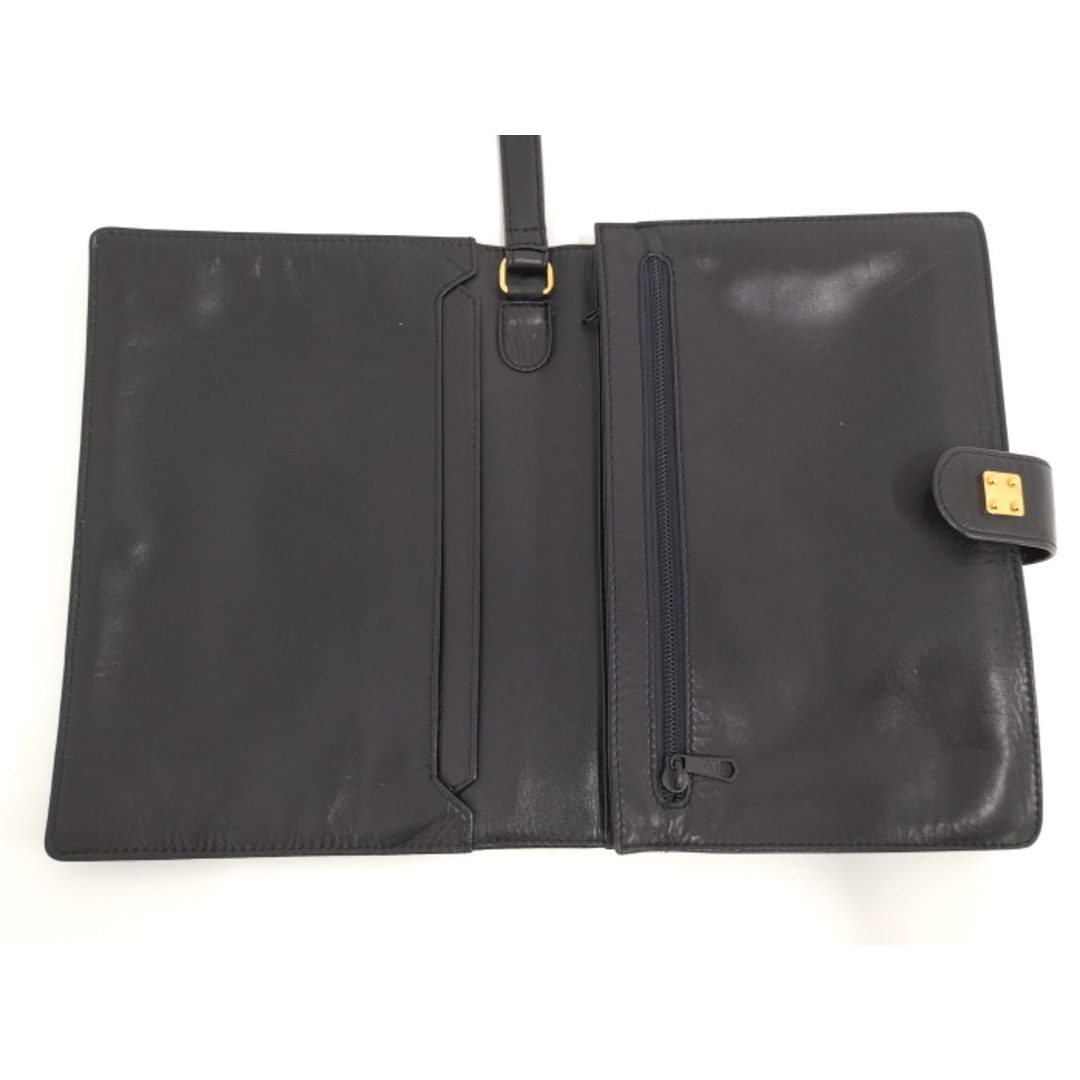 LOEWE セカンドバッグ クラッチバッグ アナグラム レザー ブラック-
