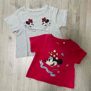 ユニクロ(UNIQLO)のUNIQLO ディズニーTシャツ2枚セット100&110 ミニー　ユニクロ　(Tシャツ/カットソー)