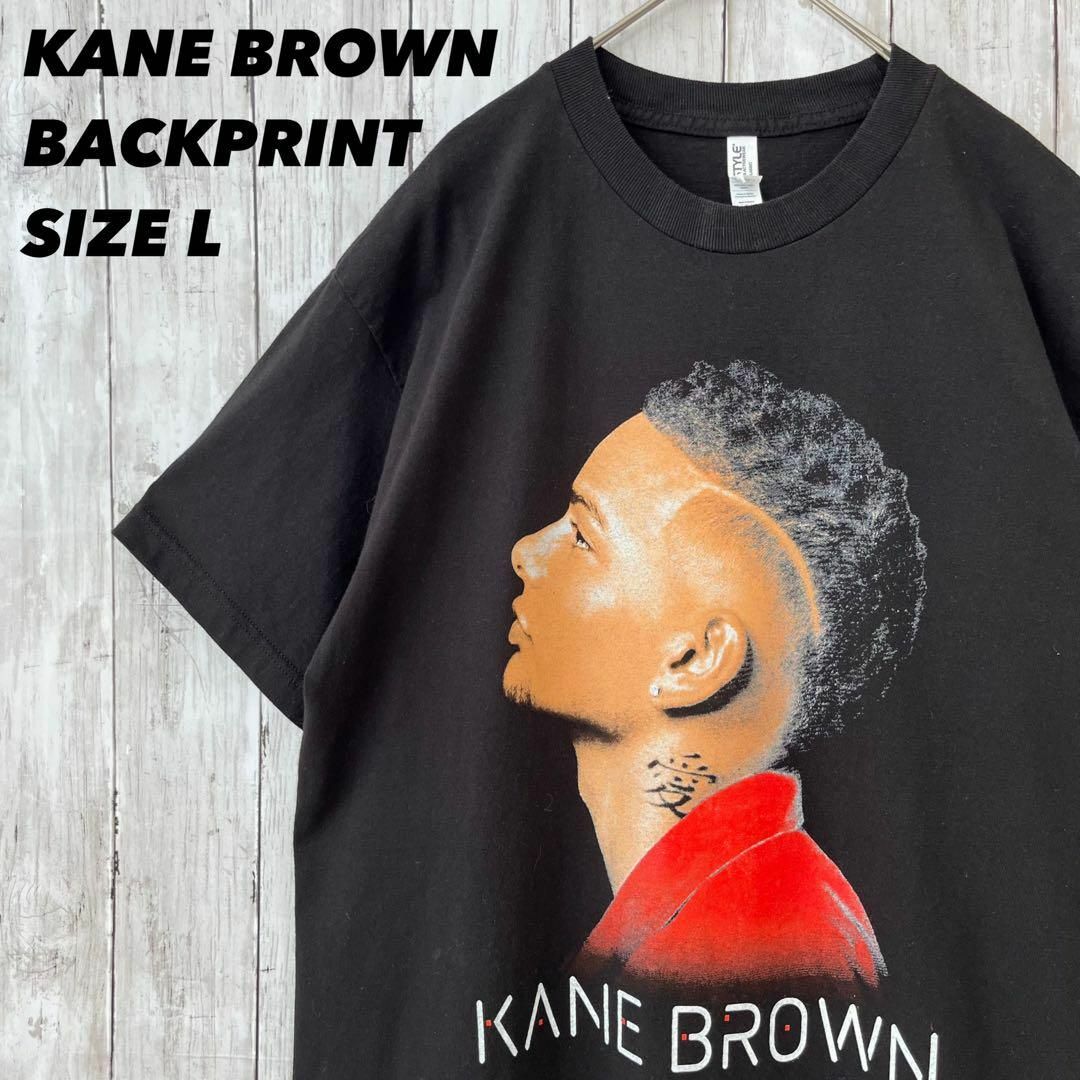 MUSIC TEE(ミュージックティー)のミュージックTシャツ古着KANE BROWNケインブラウン　バックプリントL 黒 メンズのトップス(Tシャツ/カットソー(半袖/袖なし))の商品写真