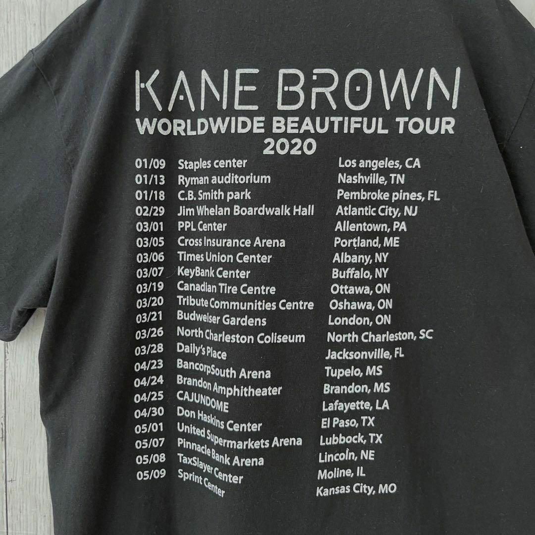 MUSIC TEE(ミュージックティー)のミュージックTシャツ古着KANE BROWNケインブラウン　バックプリントL 黒 メンズのトップス(Tシャツ/カットソー(半袖/袖なし))の商品写真