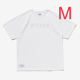ダブルタップス(W)taps)のWTAPS  ダブルタップス カレッジ ロゴ Tシャツ M ホワイト(Tシャツ/カットソー(半袖/袖なし))