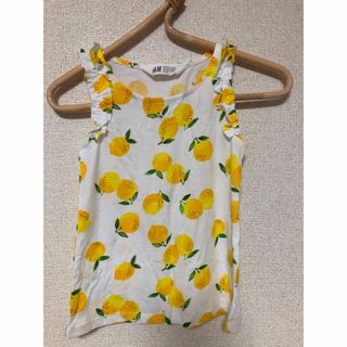 エイチアンドエム(H&M)のh&m レモン柄　ノースリーブ🍋　110(Tシャツ/カットソー)