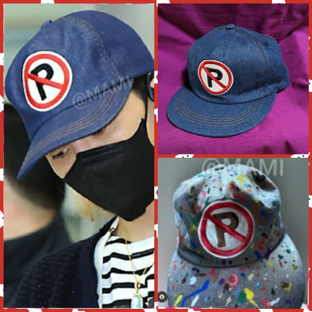 PEACEMINUSONE(ピースマイナスワン)の♥️デニム Pキャップ ♥️ G-DRAGON 韓国 帽子 ジヨン キャップ メンズの帽子(キャップ)の商品写真