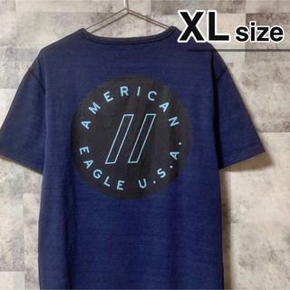 アメリカンイーグル(American Eagle)のAmerican Eagle　Tシャツ　ネイビー　プリント　ロゴ　USA古着(Tシャツ/カットソー(半袖/袖なし))