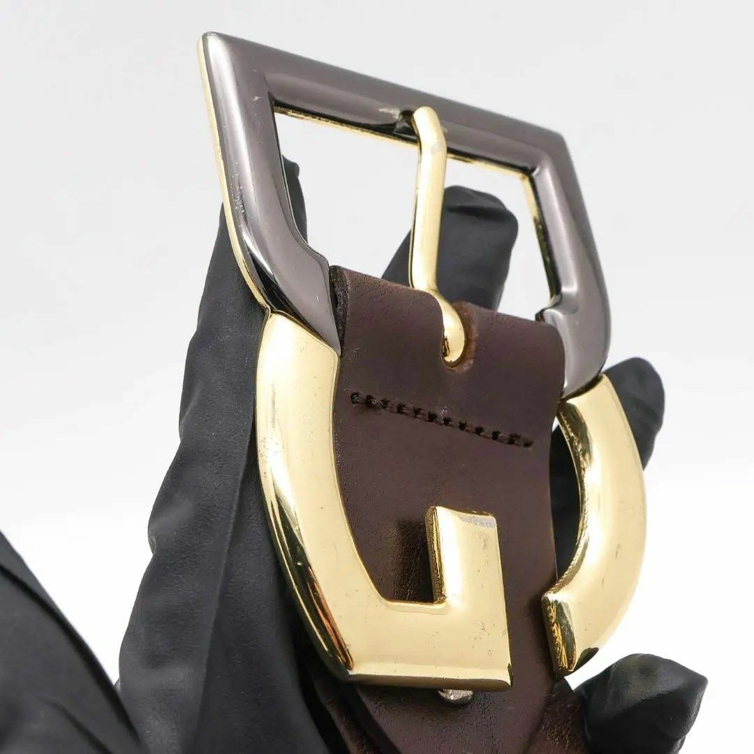 DOLCE&GABBANA(ドルチェアンドガッバーナ)の《一点物》Dolce&Gabbana ベルト ゴールド ロゴ ビッグバックル メンズのファッション小物(ベルト)の商品写真
