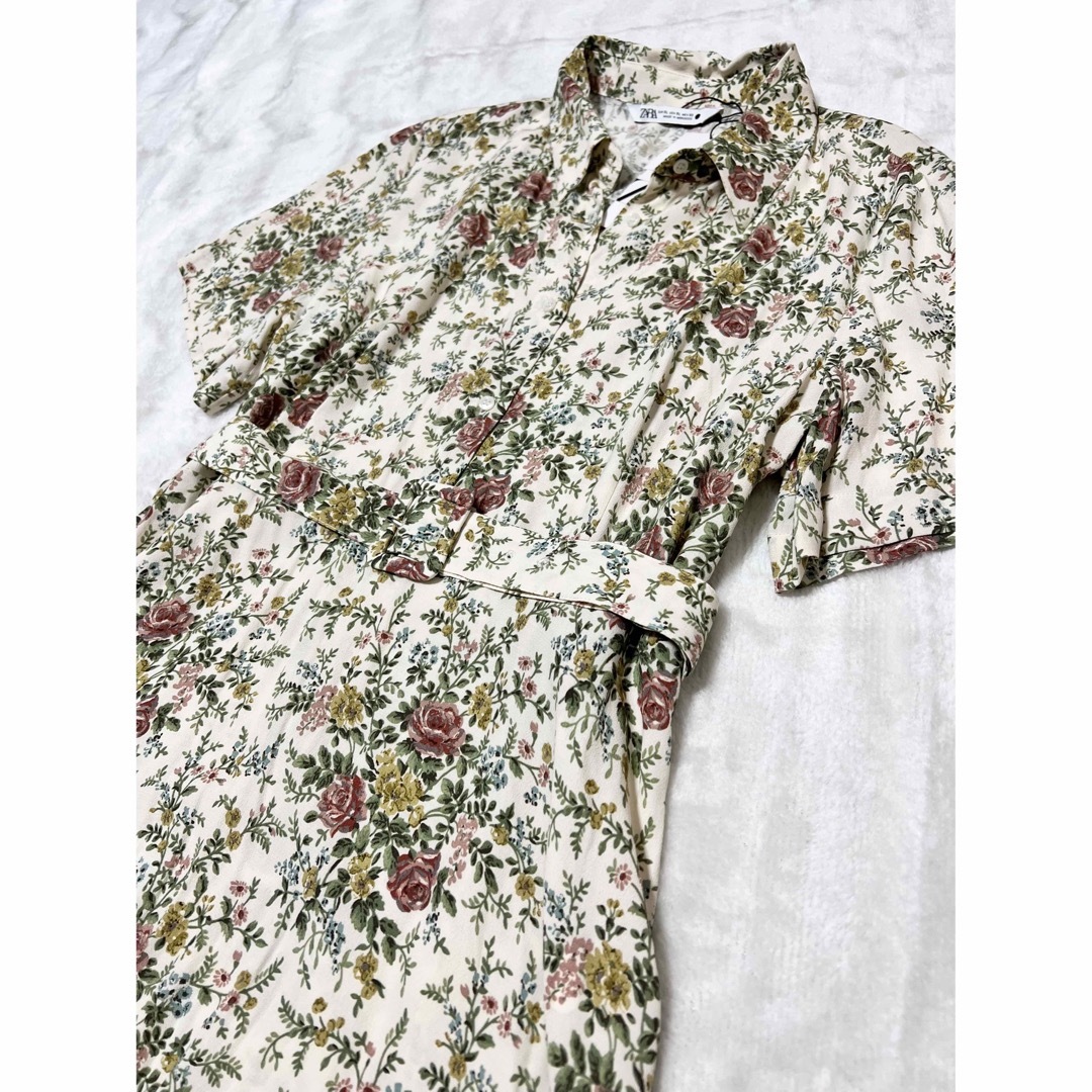 ZARA 新品タグ付き 花柄 サマー ロングワンピース XL大きいサイズ