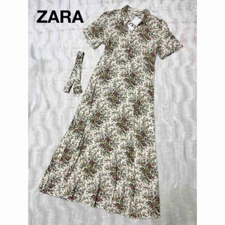 ザラ(ZARA)のZARA 新品タグ付き 花柄 サマー ロングワンピース XL大きいサイズ (ロングワンピース/マキシワンピース)