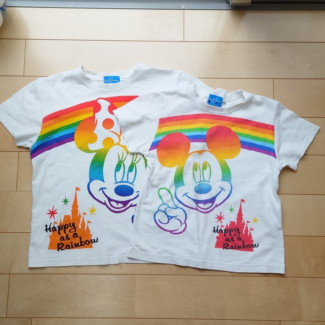 Disney(ディズニー)の専用☆ディズニーリゾート　ミッキーミニー　レインボーTシャツ　2枚セット キッズ/ベビー/マタニティのキッズ服男の子用(90cm~)(Tシャツ/カットソー)の商品写真