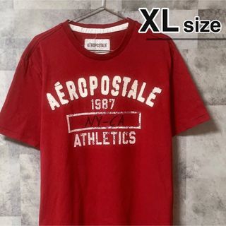 エアロポステール(AEROPOSTALE)のAEROPOSTALE　Tシャツ　レッド　赤　ワッペン　ダメージ　USA古着(Tシャツ/カットソー(半袖/袖なし))