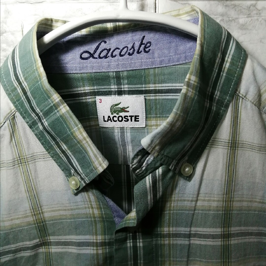 ◆LACOSTE◆半袖 シャツ オールドチェック くすみカラー 良品 4