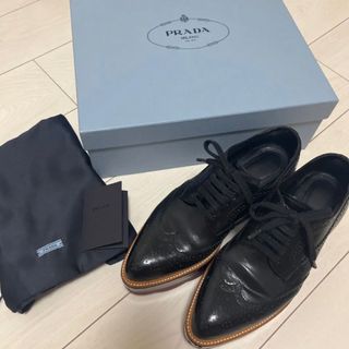 プラダ(PRADA)のPRADA プラットフォーム　レースアップシューズ(ローファー/革靴)