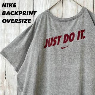 ナイキ(NIKE)のユニセックス古着NIKEナイキゆるだぼオーバーサイズバックプリントTシャツ灰色.(Tシャツ(半袖/袖なし))