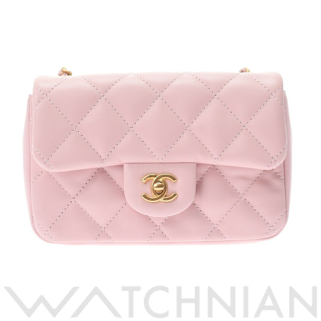 未使用 シャネル CHANEL AS3456 ランダム品番 レディース ショルダーバッグ ピンク /ゴールド金具 ラムスキン