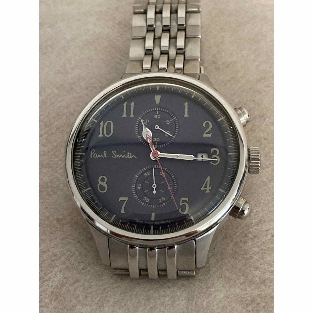値下げ 稼働★Paul Smith クロノグラQZ腕時計 革ベルト、電池新品