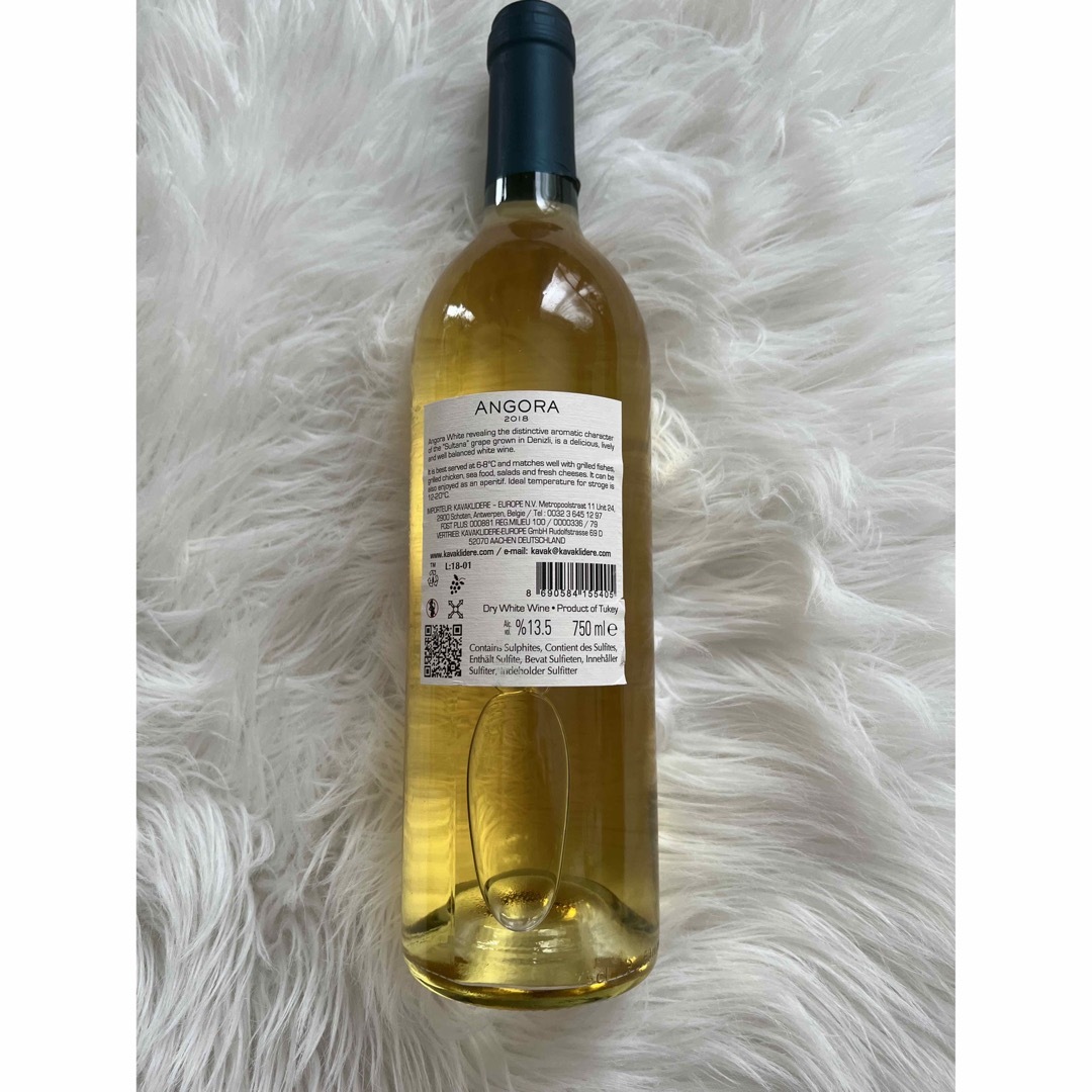 未開封　トルコ白ワイン　ANGORA 食品/飲料/酒の酒(ワイン)の商品写真