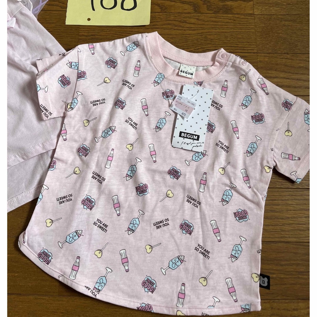 新品　100 Tシャツ　セット キッズ/ベビー/マタニティのキッズ服女の子用(90cm~)(Tシャツ/カットソー)の商品写真