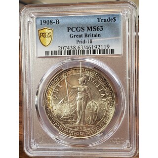 1908 イギリス 貿易銀 1ドル NGC MS63(貨幣)