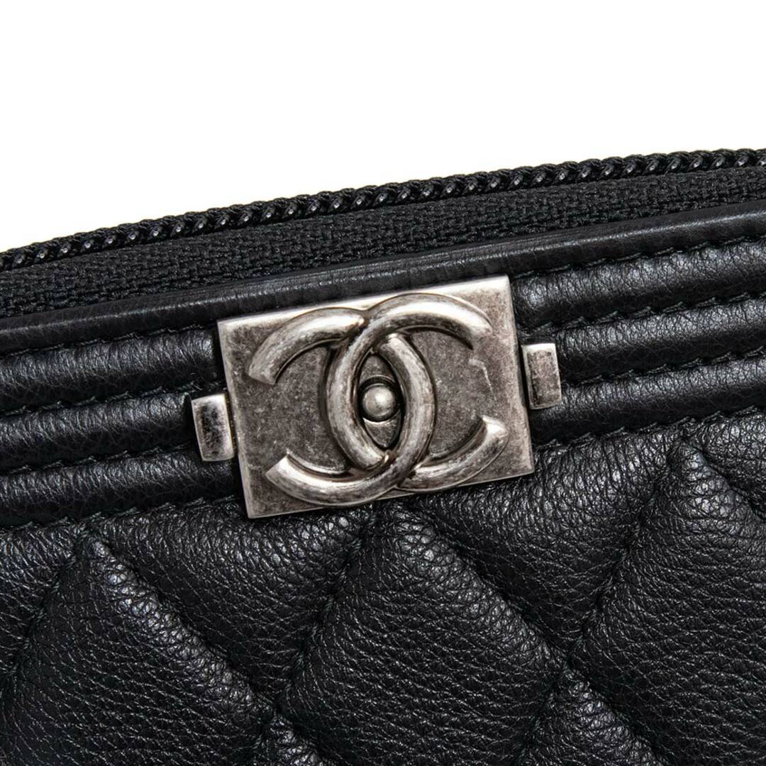 シャネル BOY CHANEL ボーイシャネル ジップ コインパース コインケース 小銭入れ 財布 ラムスキン レザー ブラック 黒 A80602  箱付 CHANEL（新品・未使用品）