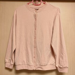 ユニクロ(UNIQLO)のGIRLS UVカットクルーネックカーディガン　ピンク　160◆ユニクロ(カーディガン)