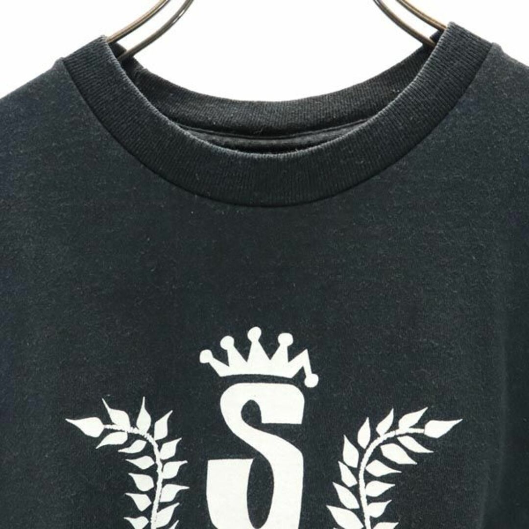 本物ステューシーSTUSSYコットンロゴプリント半袖Tシャツメンズサーフ黒S