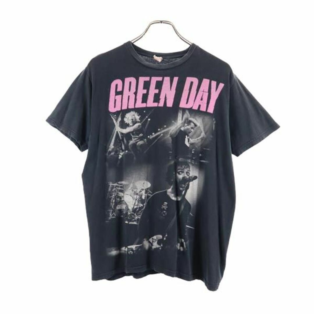 グリーンデイ プリント 半袖 Tシャツ L 黒系 GREEN DAY_ バンT バンド メンズ   【230701】 メール便可