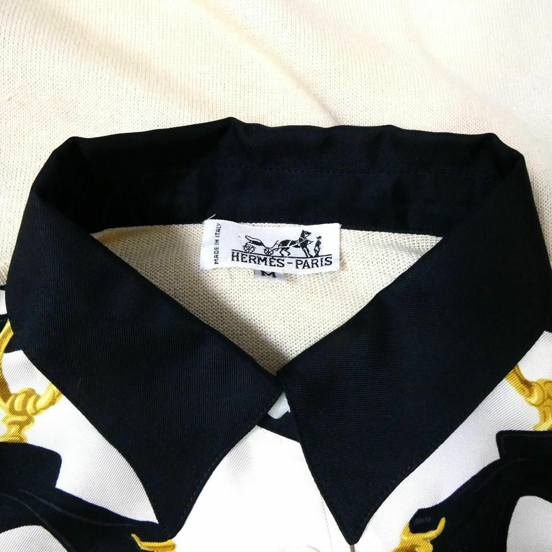 良品 HERMES ブリッドドゥガラ シルク カシミヤ混 シャツ ブラウス