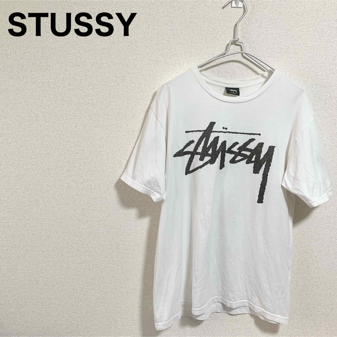 ステューシー Tシャツ メンズM 白 黒 メキシコ製 ビッグロゴ デカロゴ | フリマアプリ ラクマ