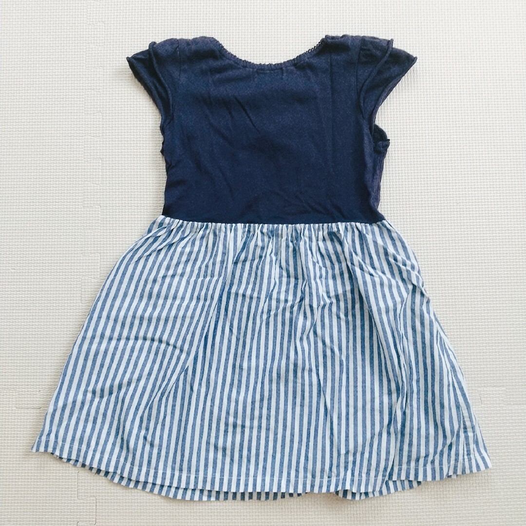 mikihouse(ミキハウス)のミキハウス うさこ ワンピース 120 フリル ボーダー キッズ/ベビー/マタニティのキッズ服女の子用(90cm~)(ワンピース)の商品写真