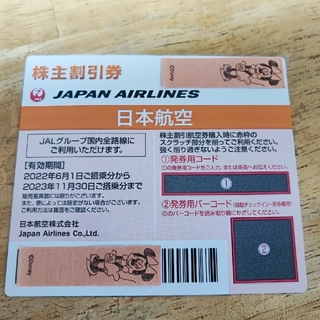 ジャル(ニホンコウクウ)(JAL(日本航空))のJAL 日本航空株主優待券 2枚(航空券)