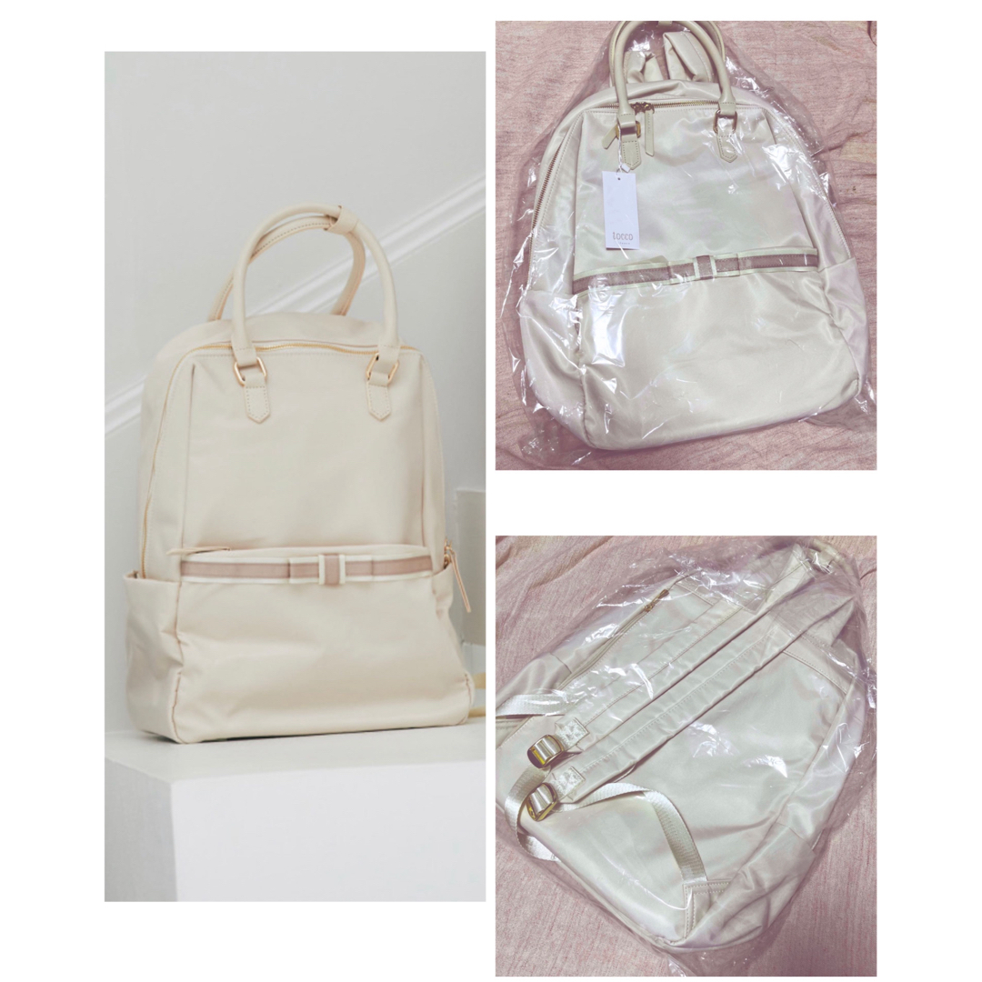 TOCCO closet(トッコクローゼット)の配色リボン付きワーク&マザー２ＷＡＹリュック レディースのバッグ(リュック/バックパック)の商品写真