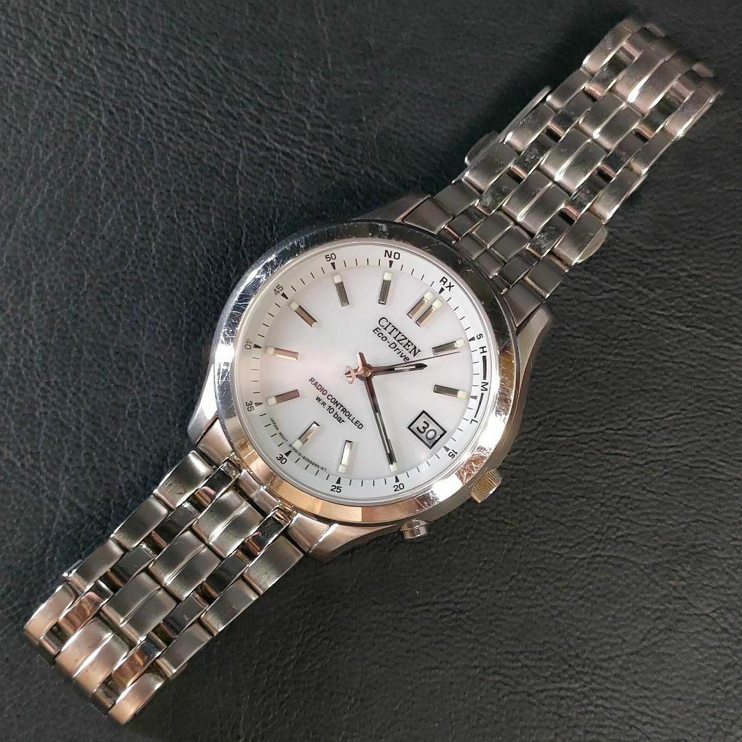 美品【稼働品】CITIZEN シチズン H415 ホワイト シルバー ソーラー-