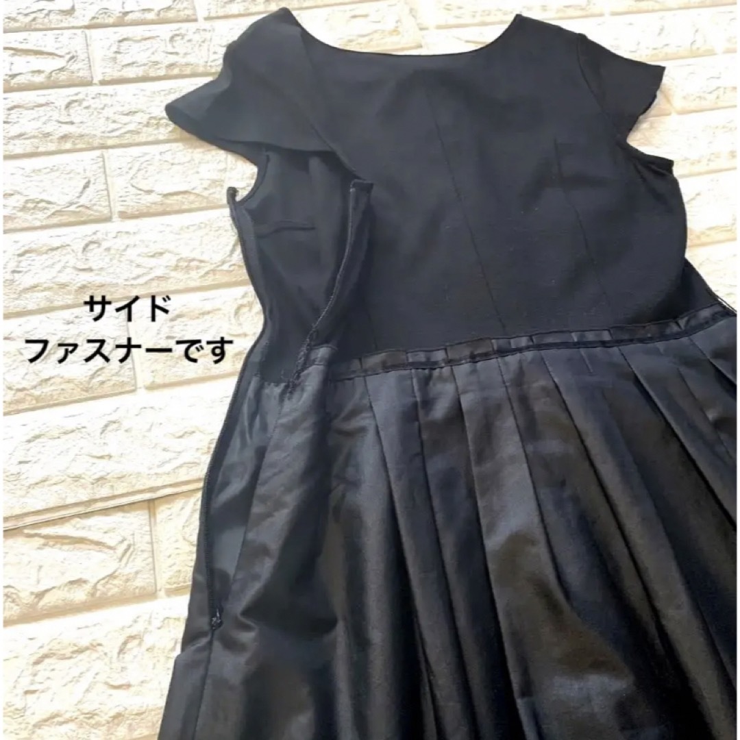 おまとめご専用です美品　日本製　ブラック　上品な刺繍入り　ワンピース　 レディースのワンピース(ひざ丈ワンピース)の商品写真