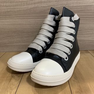 Rick owens Ramones風 ハイカットスニーカー ビックシューレース www