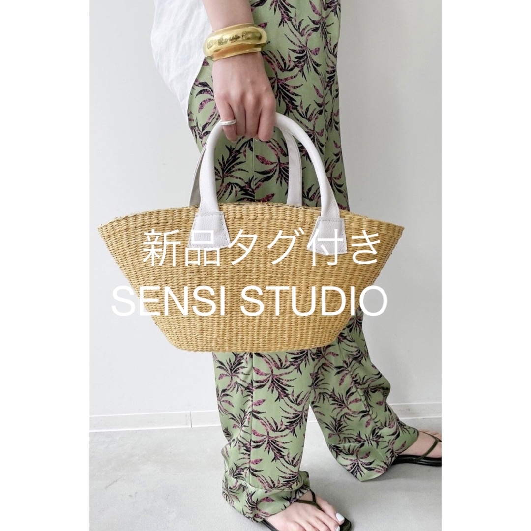 SENSI STUDIO MINI STRAW BAG WITH LEATHER