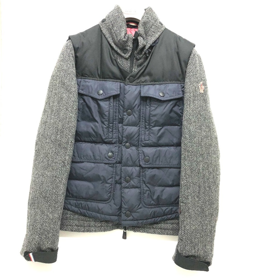 モンクレール MONCLER PASTERZE パステルツェ ツイード/アパレル ダウン/アウター ジャケット ウール ネイビー 美品