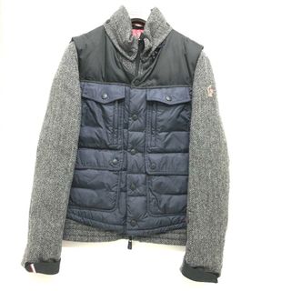 モンクレール(MONCLER)のモンクレール MONCLER PASTERZE パステルツェ ツイード/アパレル ダウン/アウター ジャケット ウール ネイビー 美品(マウンテンパーカー)