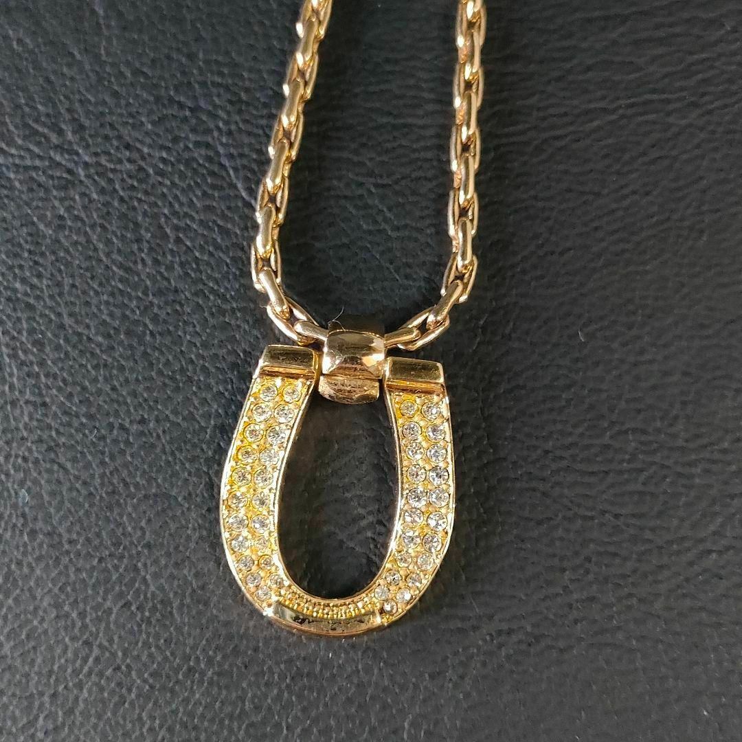 希少【極美品】Dior ディオール ネックレス ゴールド 馬蹄 ライン