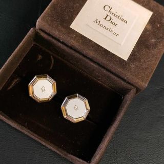 クリスチャンディオール(Christian Dior)の【美品】Dior　ディオール　カフス　ゴールド　シルバー　オクタゴン八角形　ロゴ(カフリンクス)