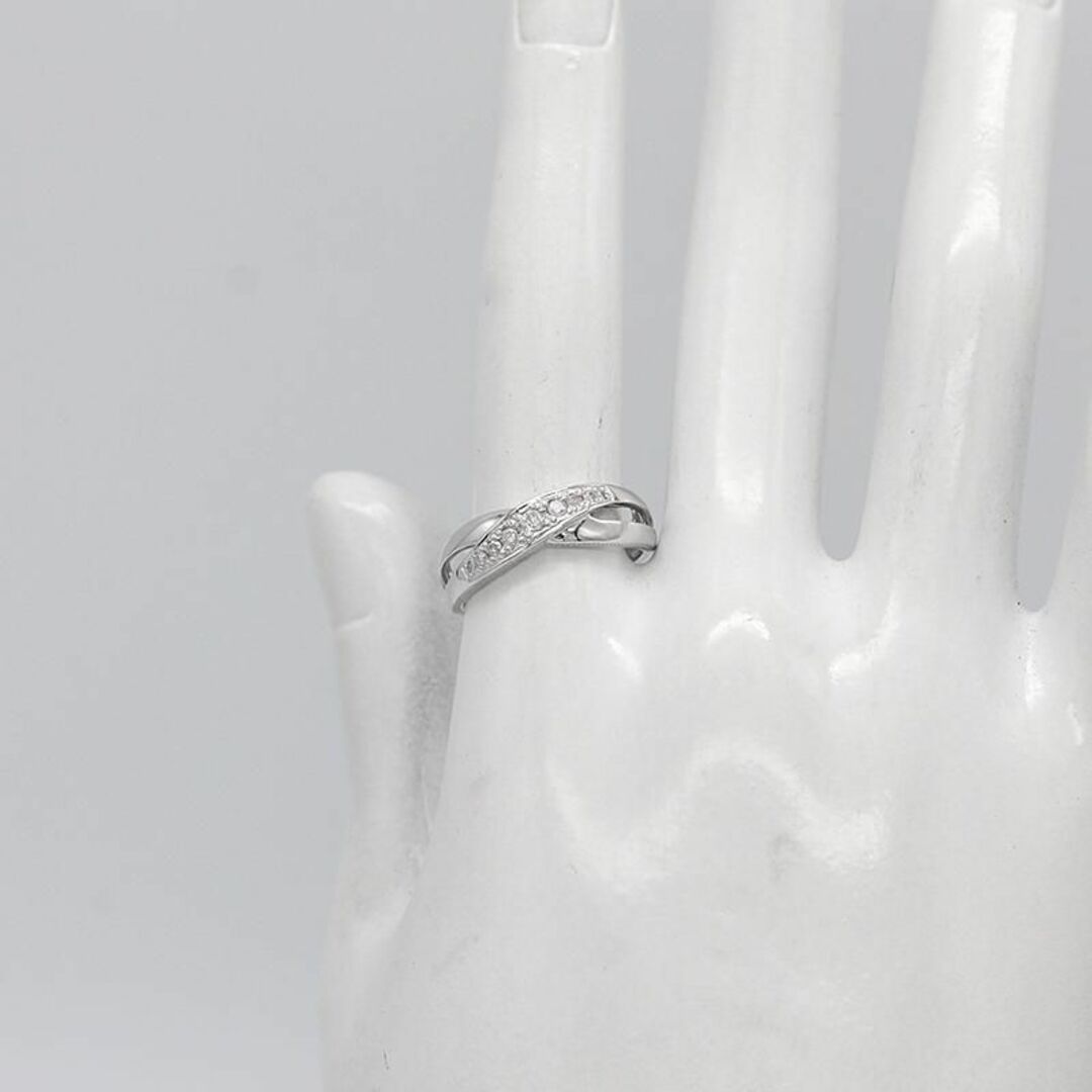 美品 ダイヤモンド 0.138ct デザイン リング K10WG A01146