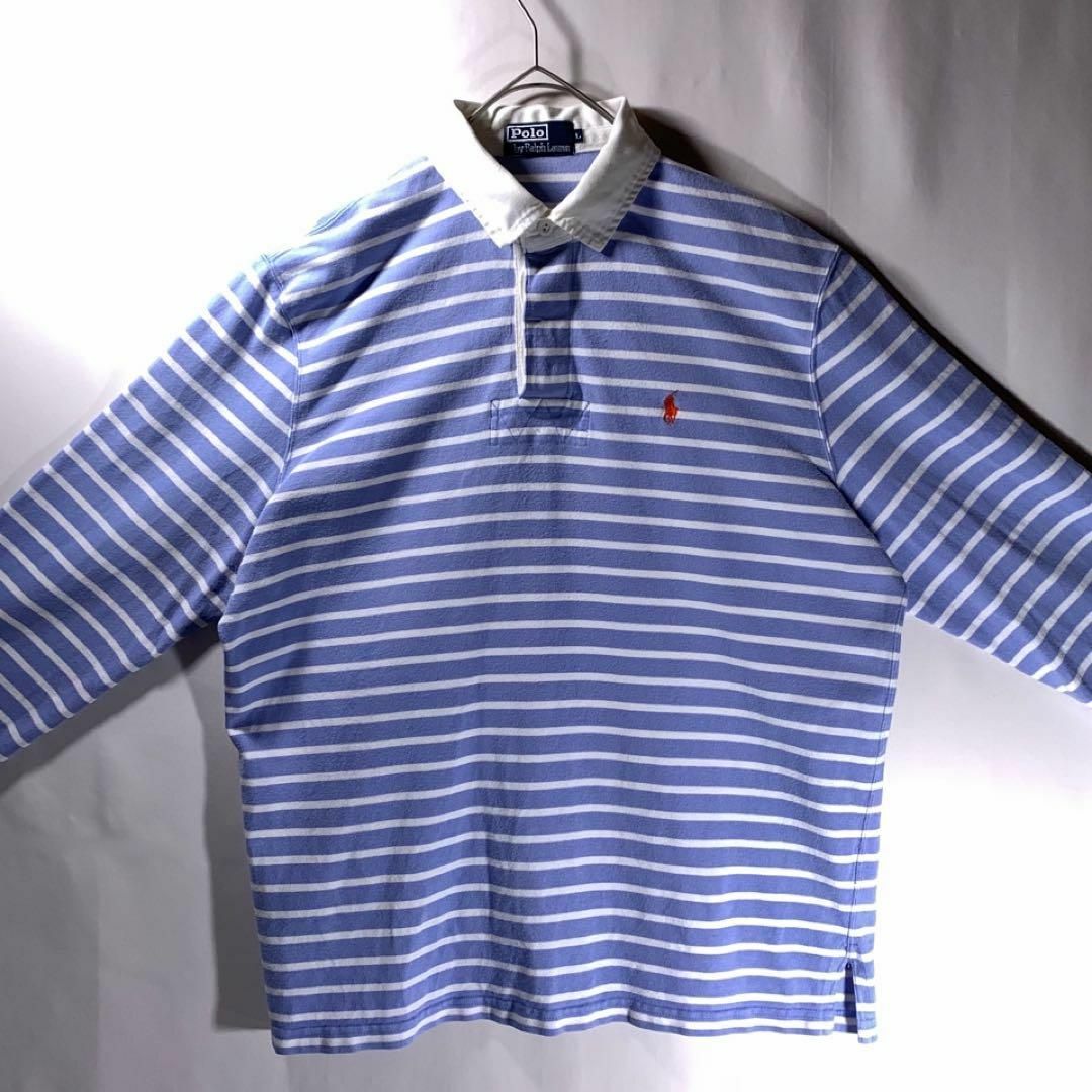 POLO RALPH LAUREN - 90s 古着 ラルフローレン 細ボーダー ラガー