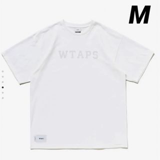 ダブルタップス(W)taps)のWTAPS  ダブルタップス カレッジ ロゴ Tシャツ M ホワイト(Tシャツ/カットソー(半袖/袖なし))