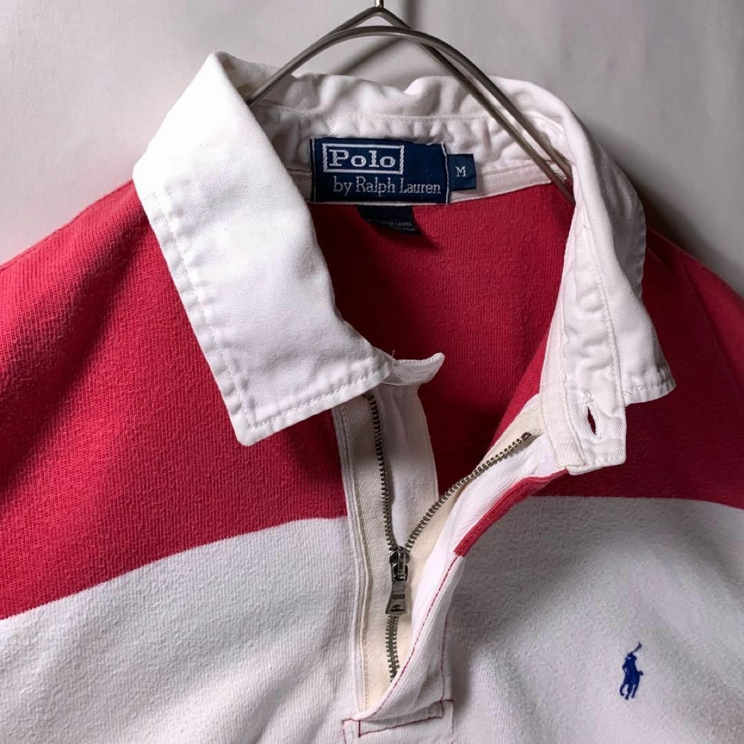 POLO RALPH LAUREN - 90s 古着 ラルフローレン ハーフジップ 太