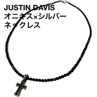 ジャスティンデイビス(Justin Davis)のジャスティンデイビス ネックレス オニキス クロス シルバー 925(ネックレス)