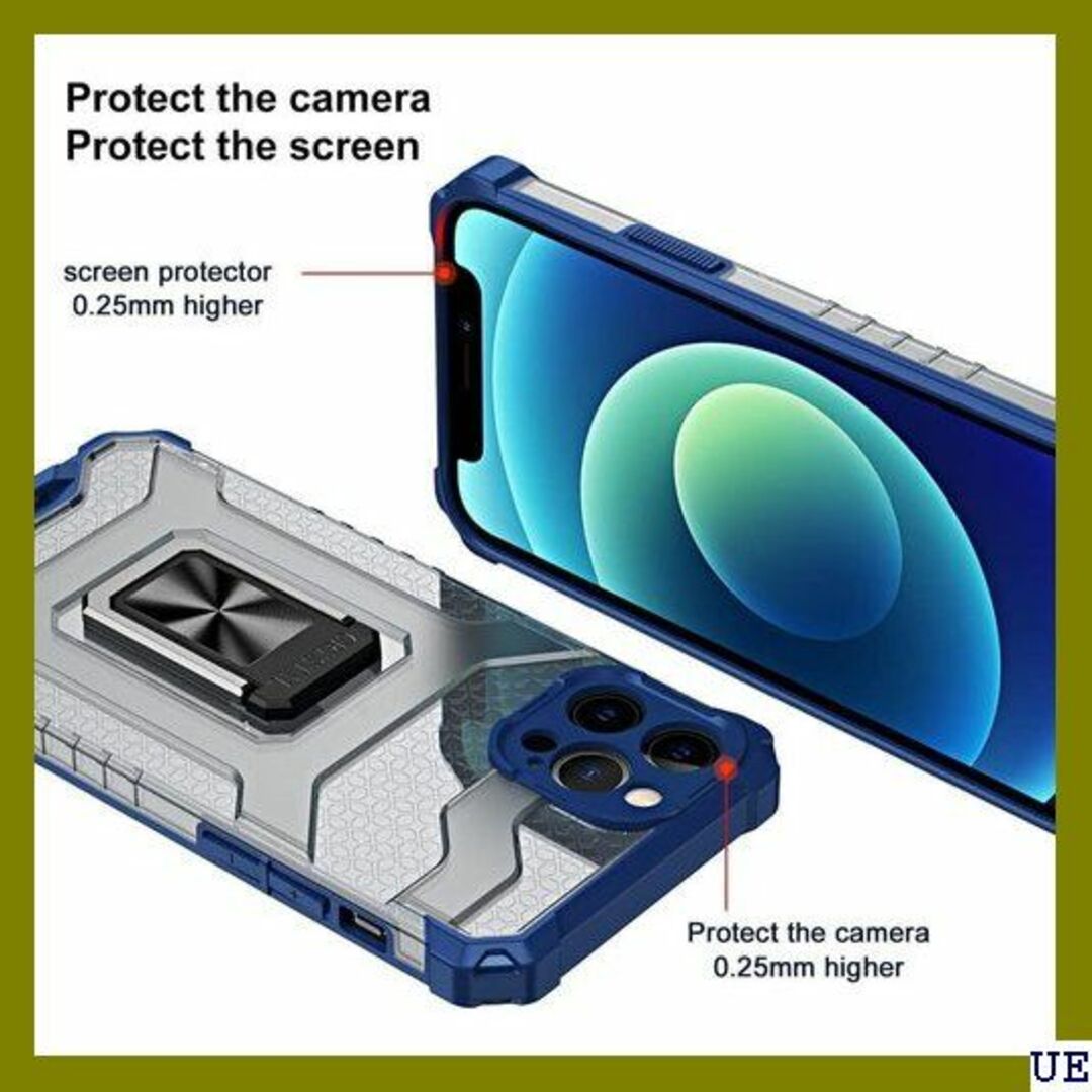 ７ Cqukbile iPhone12 ケース リング付き ブルー 青 996 スマホ/家電/カメラのスマホアクセサリー(モバイルケース/カバー)の商品写真