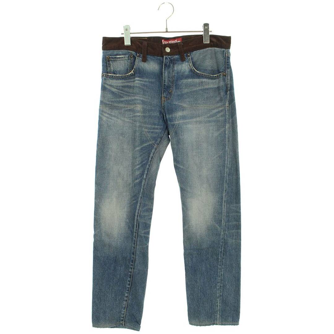 コムデギャルソンジュンヤワタナベマン ×リーバイス LEVI'S  10SS  WE-P909 AD2009ダメージ加工裾裏チェックデニムパンツ  メンズ S